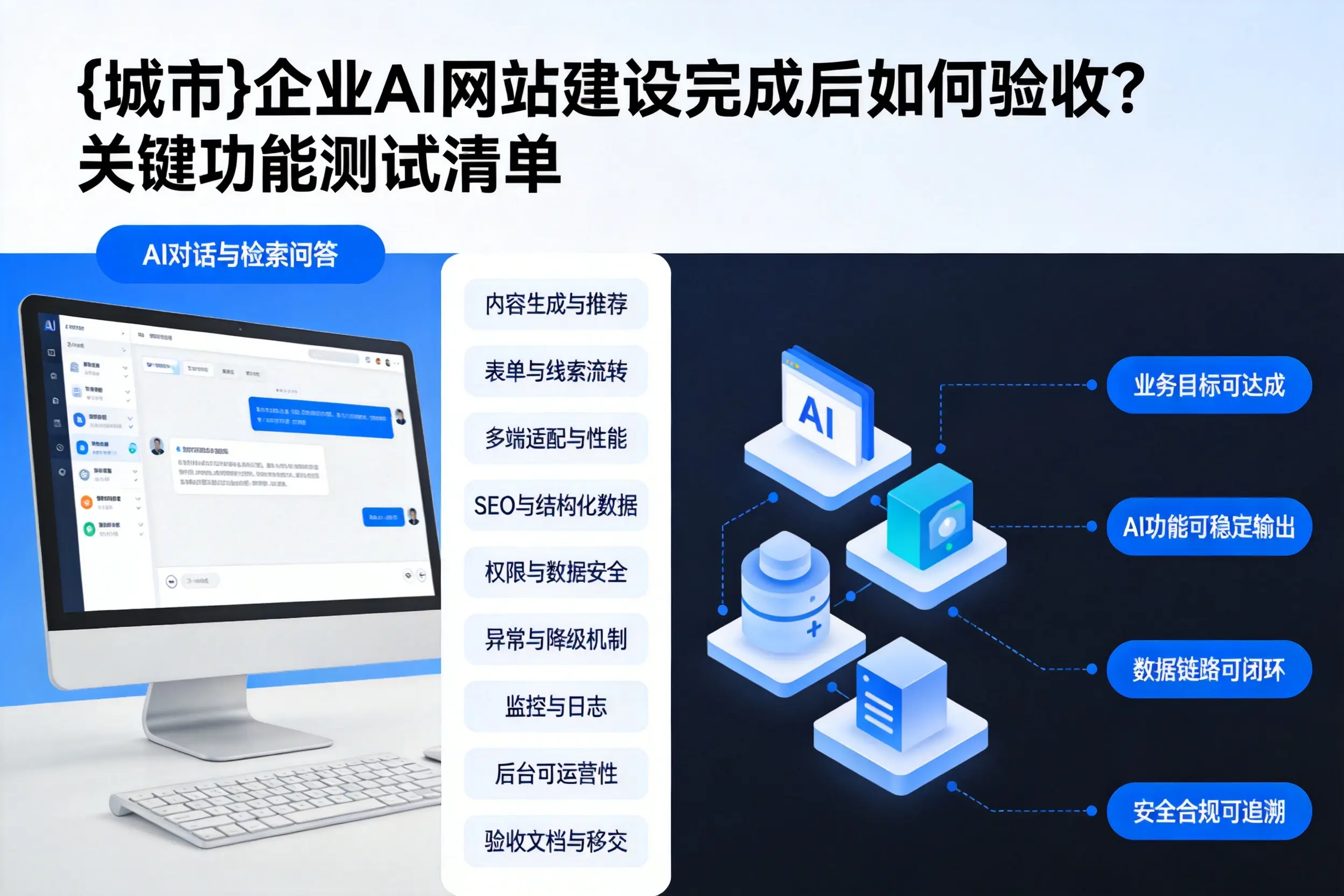 儋州企业AI网站建设完成后如何验收？关键功能测试清单