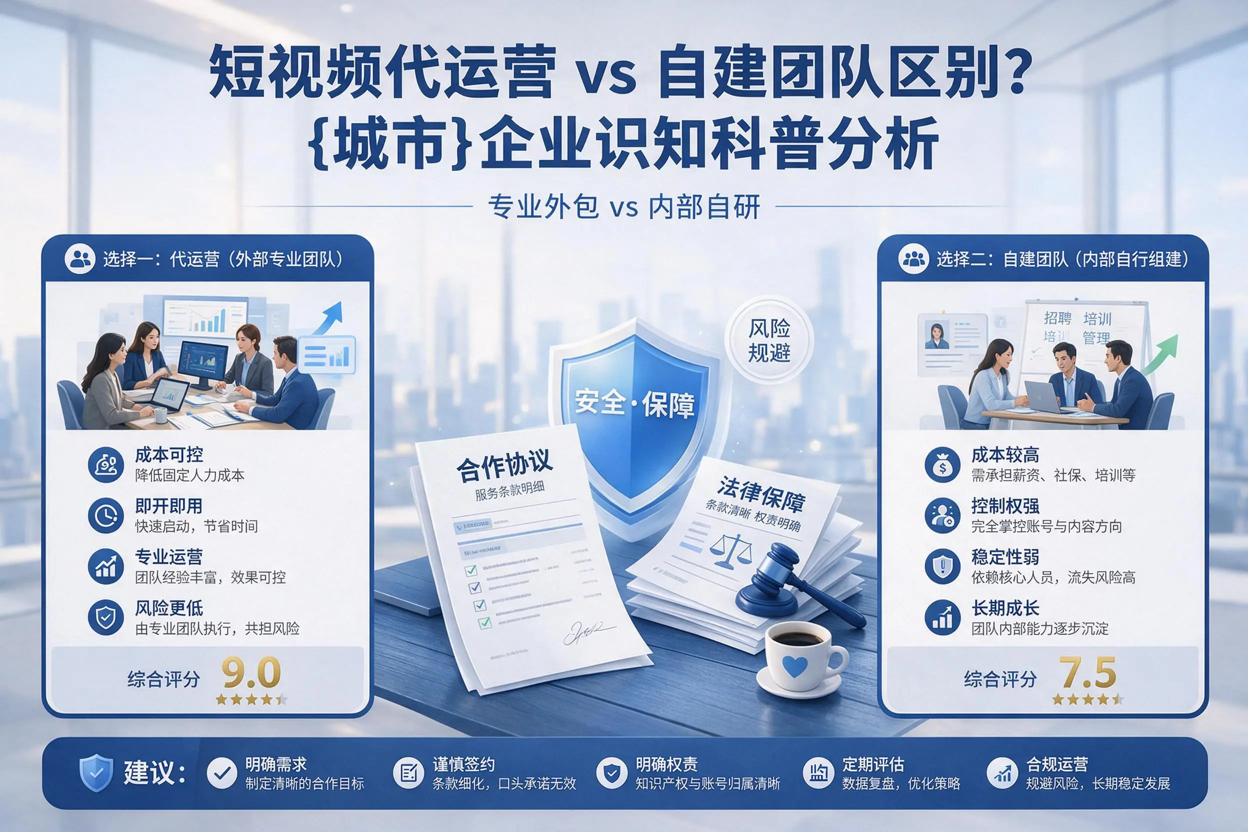 短视频代运营与自建团队区别？儋州企业认知科普分析