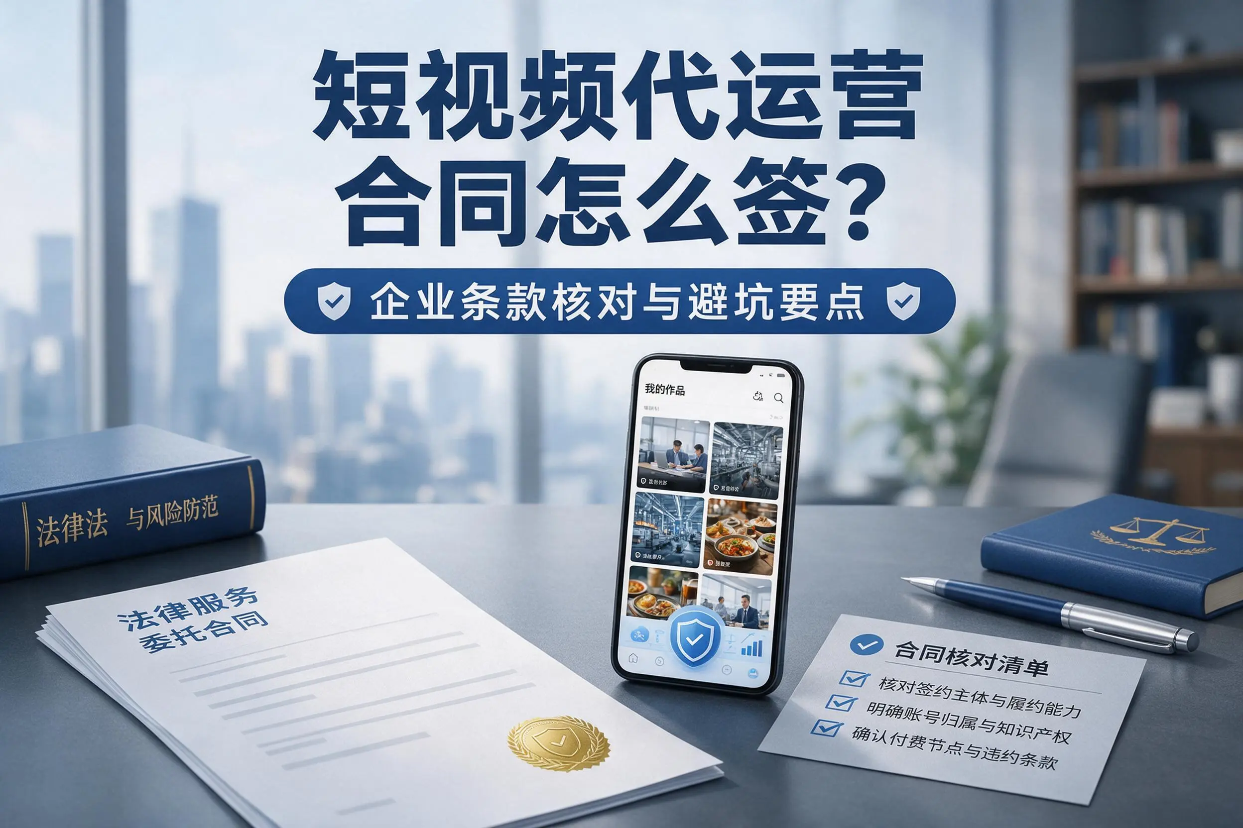 短视频代运营合同怎么签？儋州企业条款核对与避坑要点