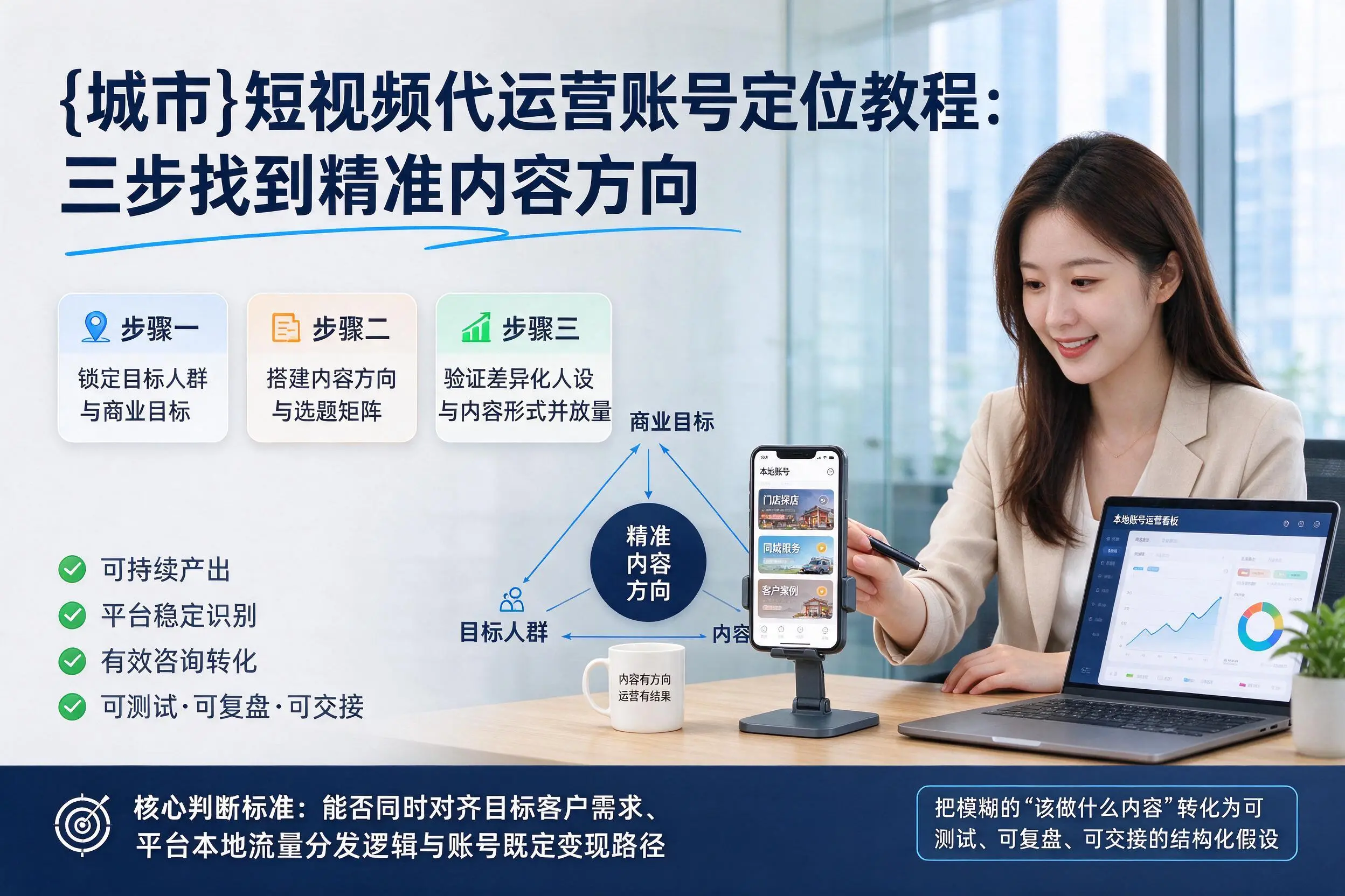 儋州短视频代运营账号定位教程:三步找到精准内容方向