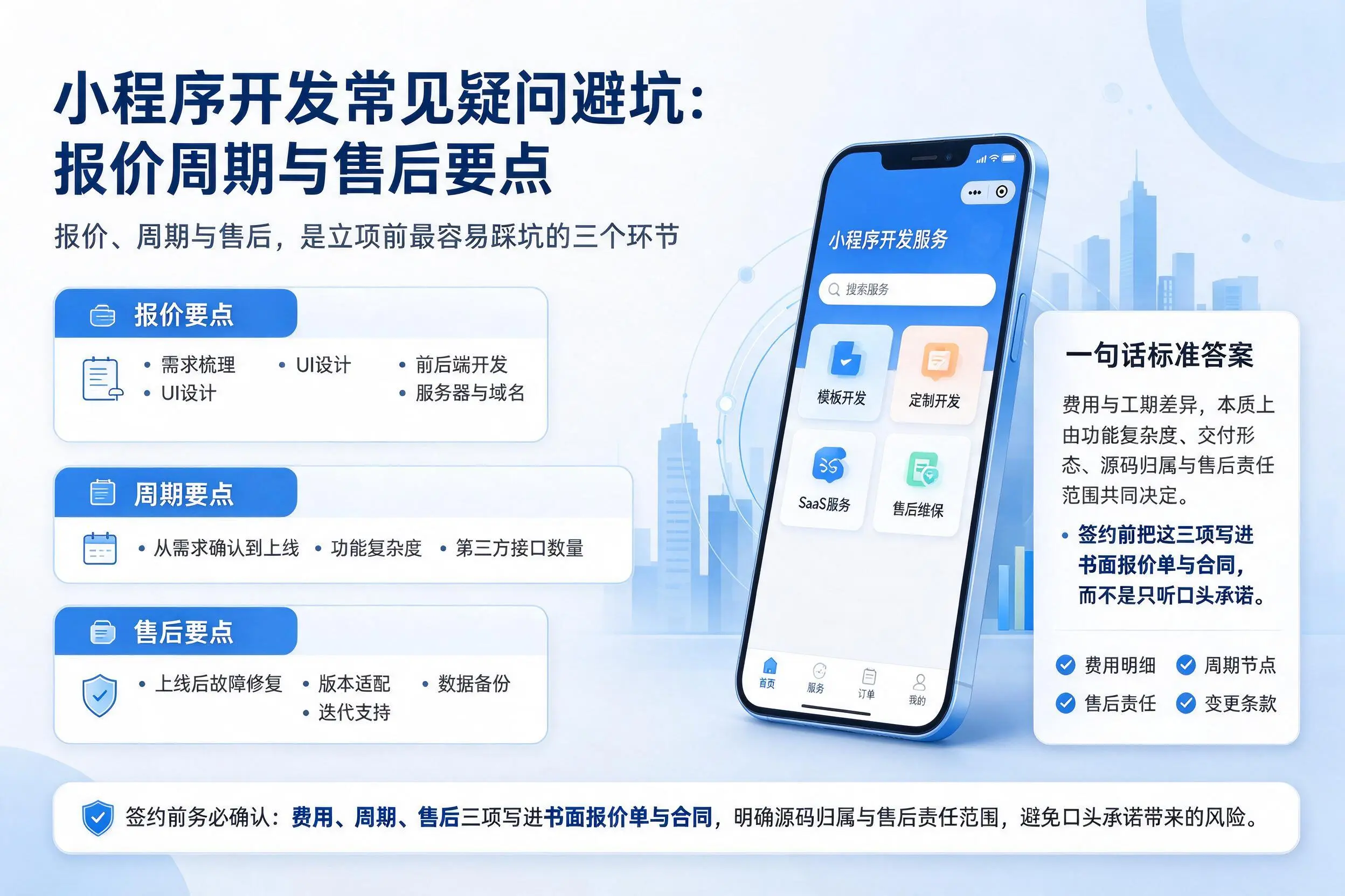 儋州小程序开发常见疑问避坑：报价周期与售后要点