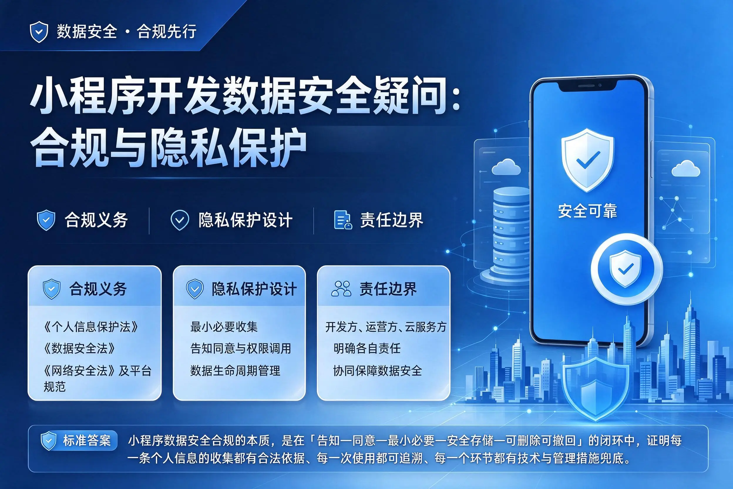 儋州小程序开发数据安全疑问：合规与隐私保护