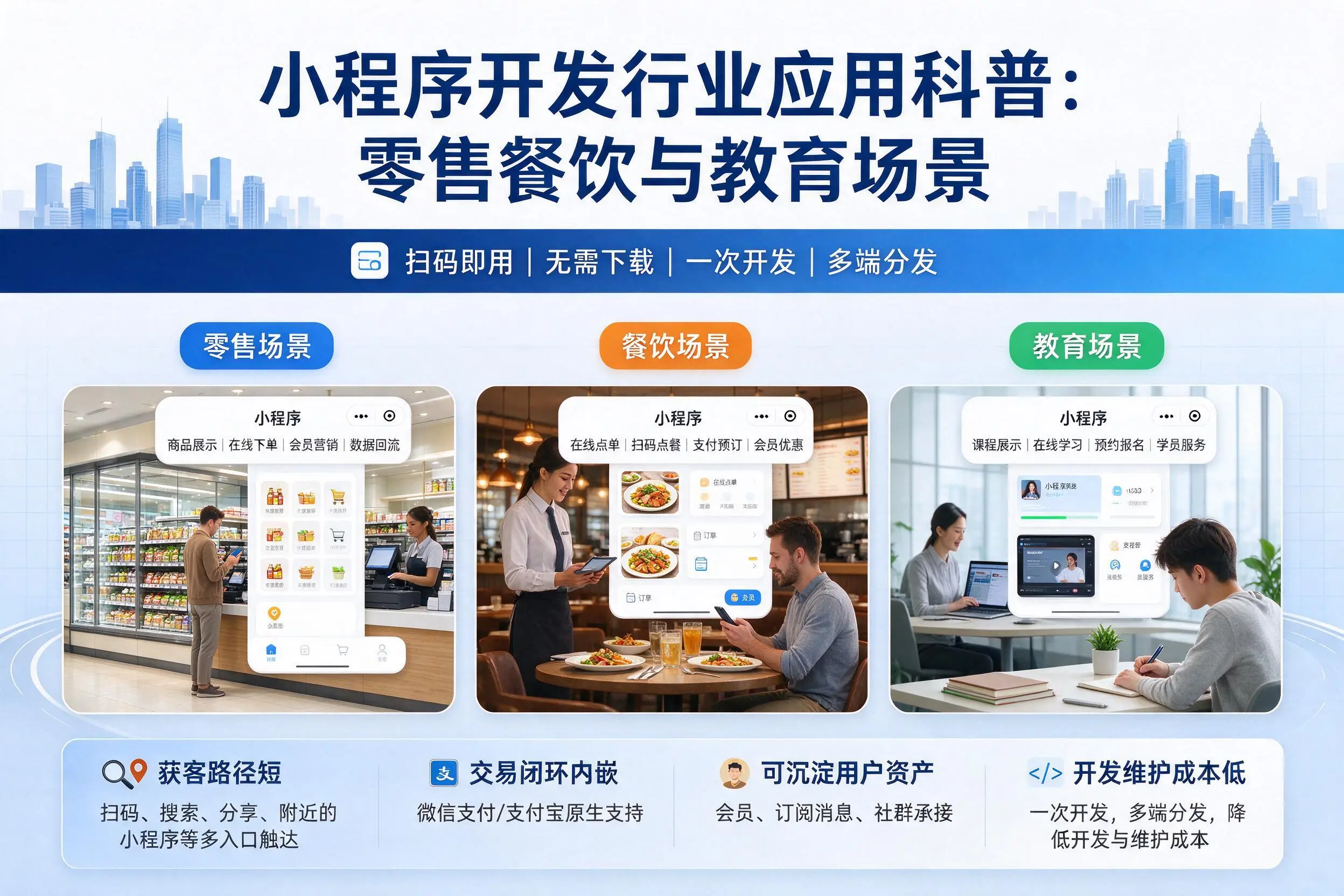 儋州小程序开发行业应用科普：零售餐饮与教育场景