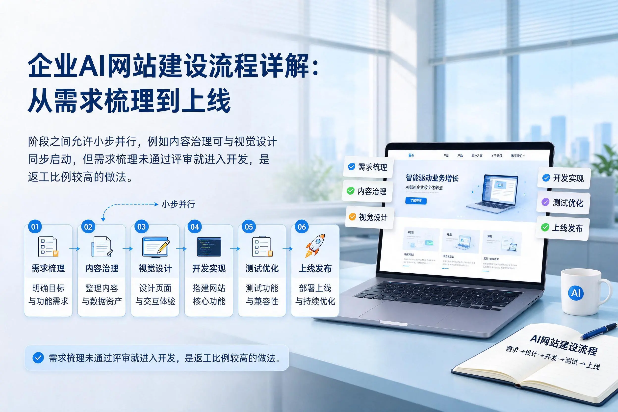 儋州企业AI网站建设流程详解:从需求梳理到上线