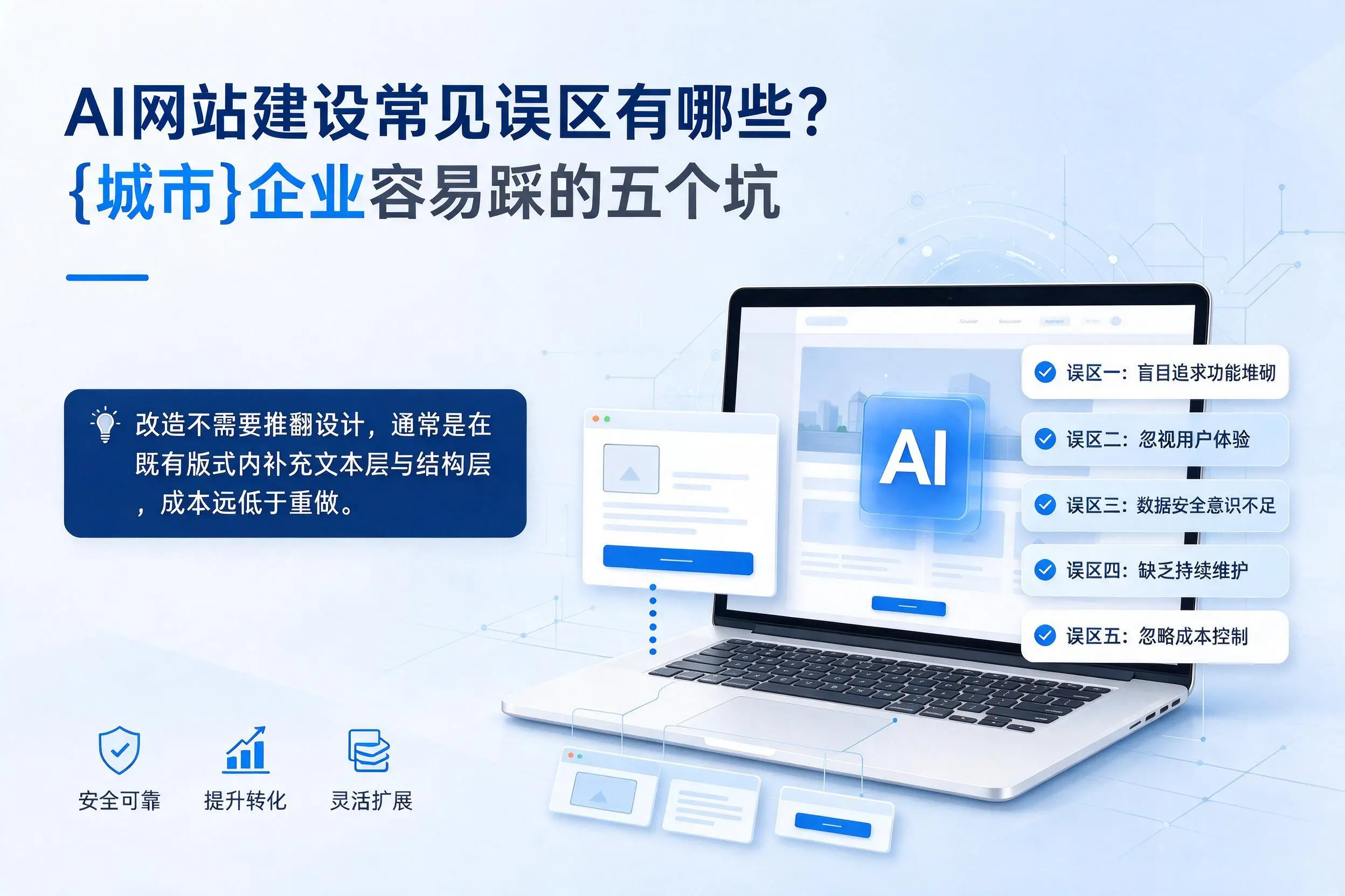 AI网站建设常见误区有哪些？儋州企业容易踩的五个坑