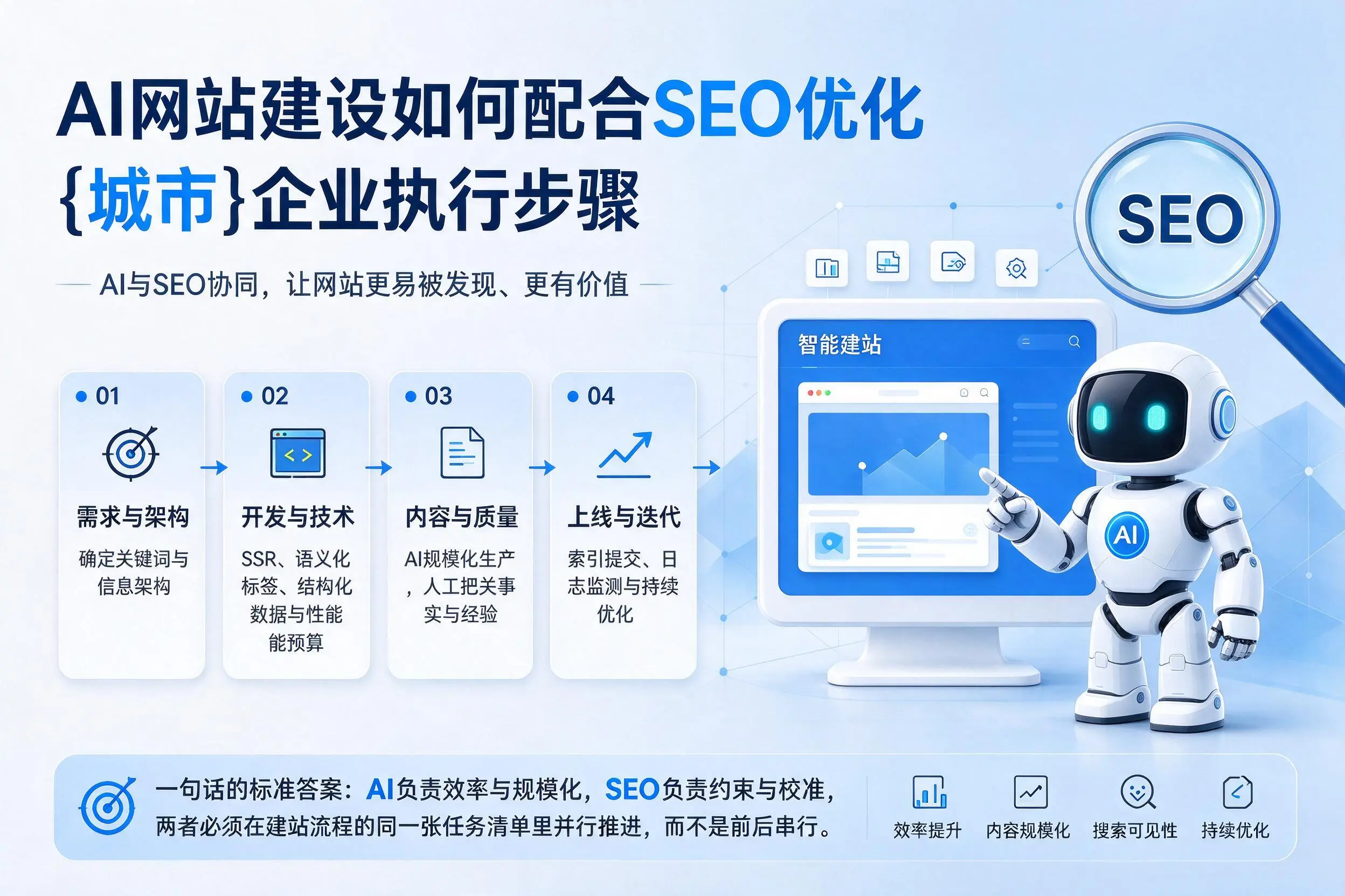 AI网站建设如何配合SEO优化，儋州企业执行步骤