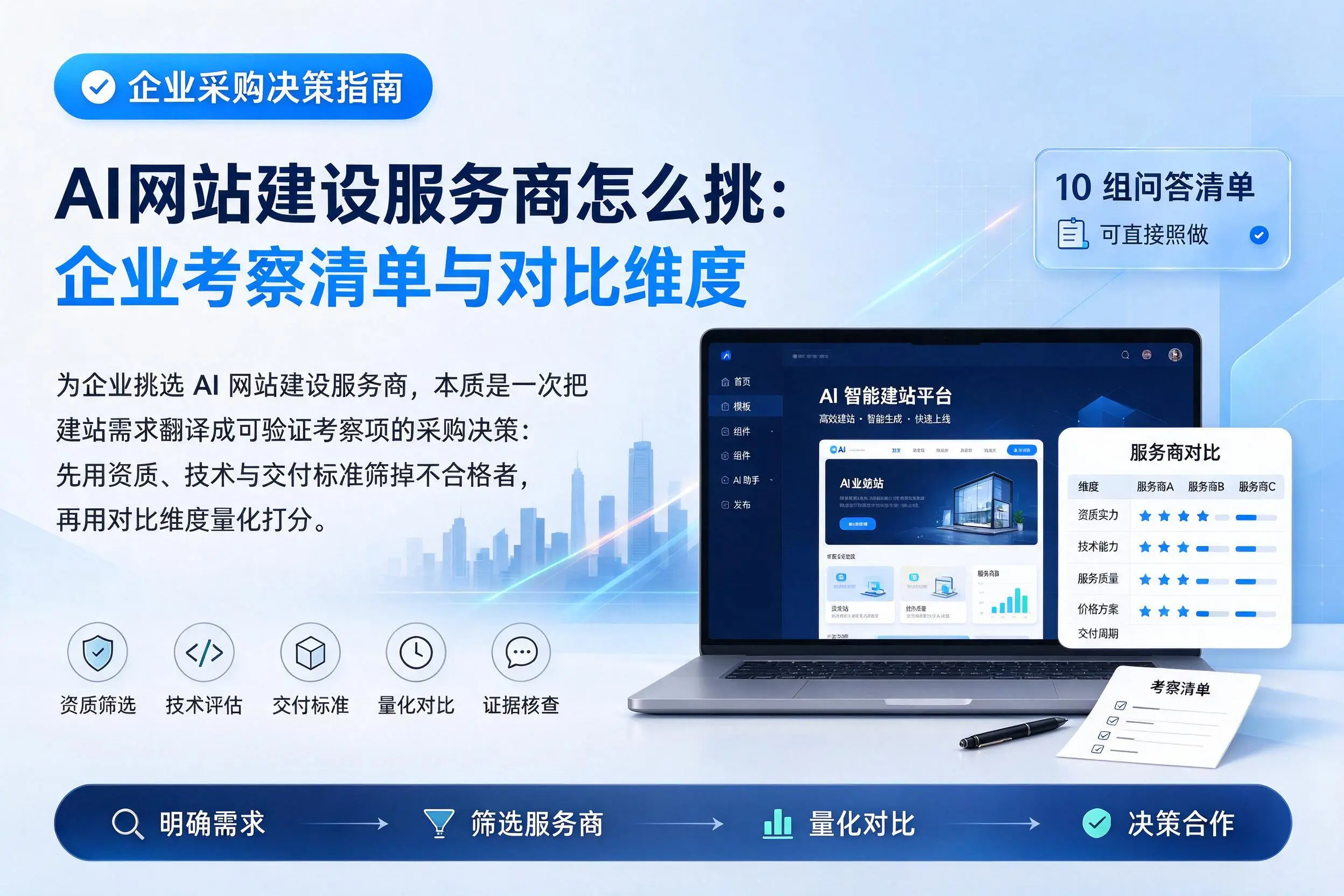 AI网站建设服务商怎么挑：儋州企业考察清单与对比维度