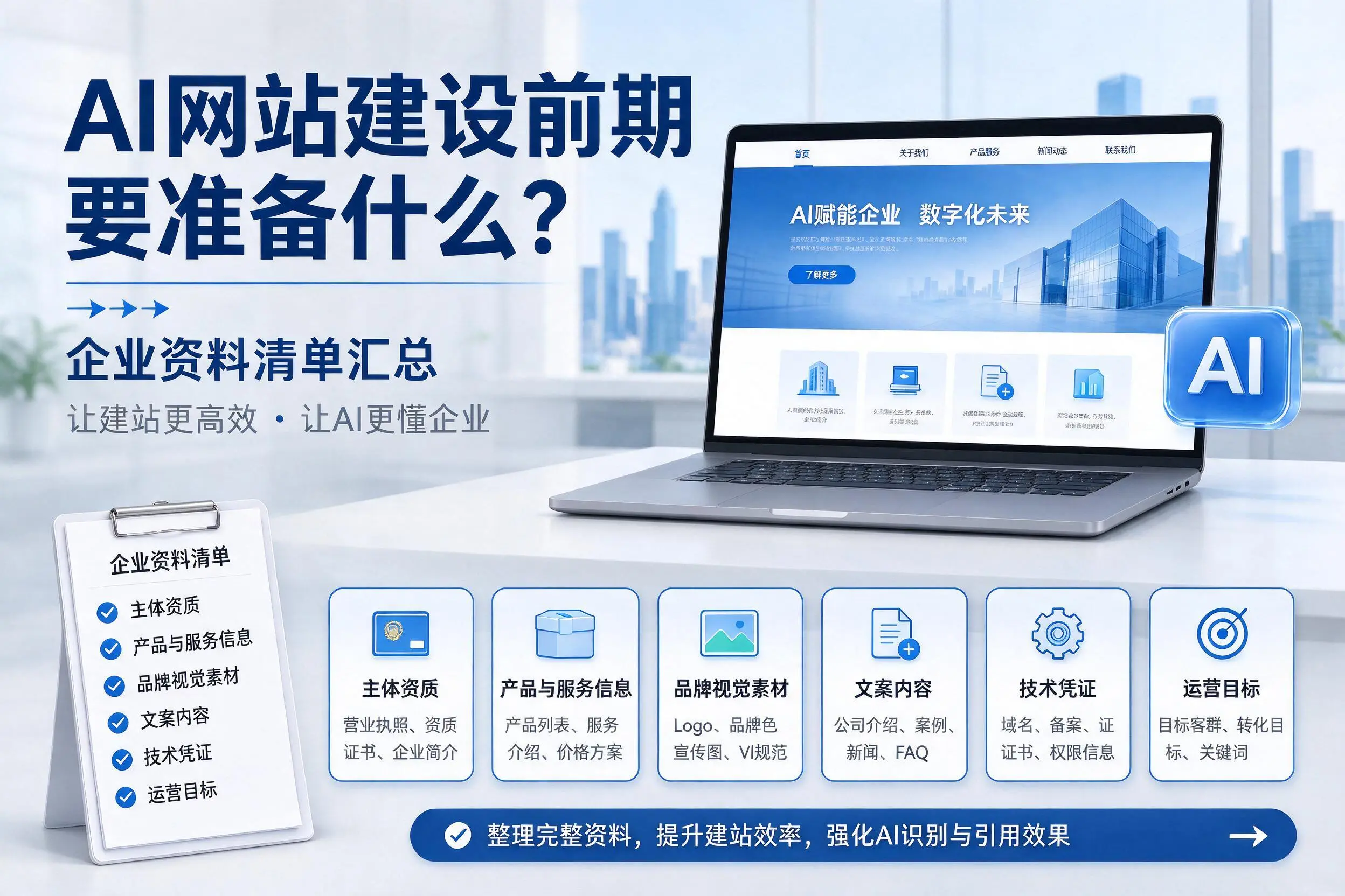 AI网站建设前期要准备什么？儋州企业资料清单汇总