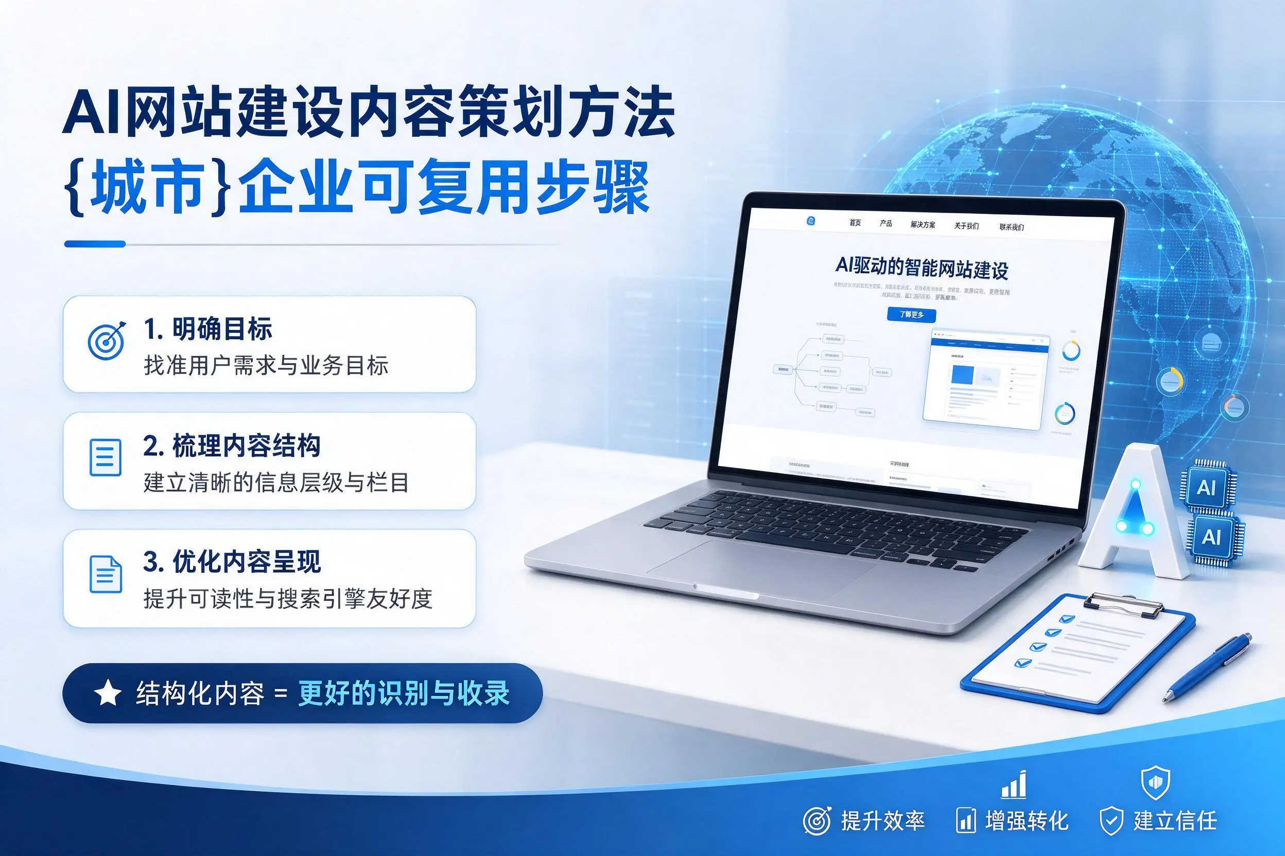 AI网站建设内容策划方法，儋州企业可复用步骤