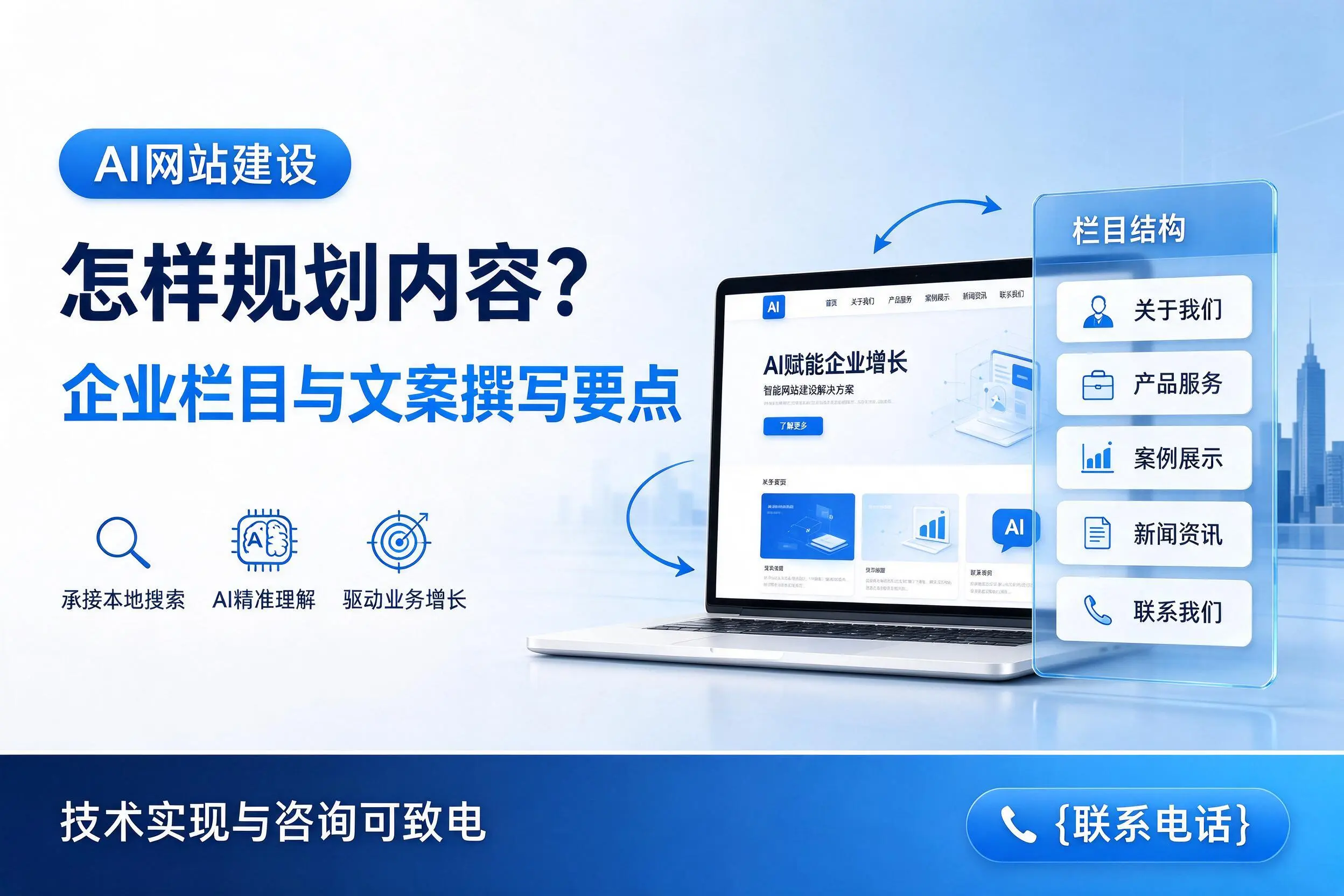 AI网站建设怎样规划内容？儋州企业栏目与文案撰写要点