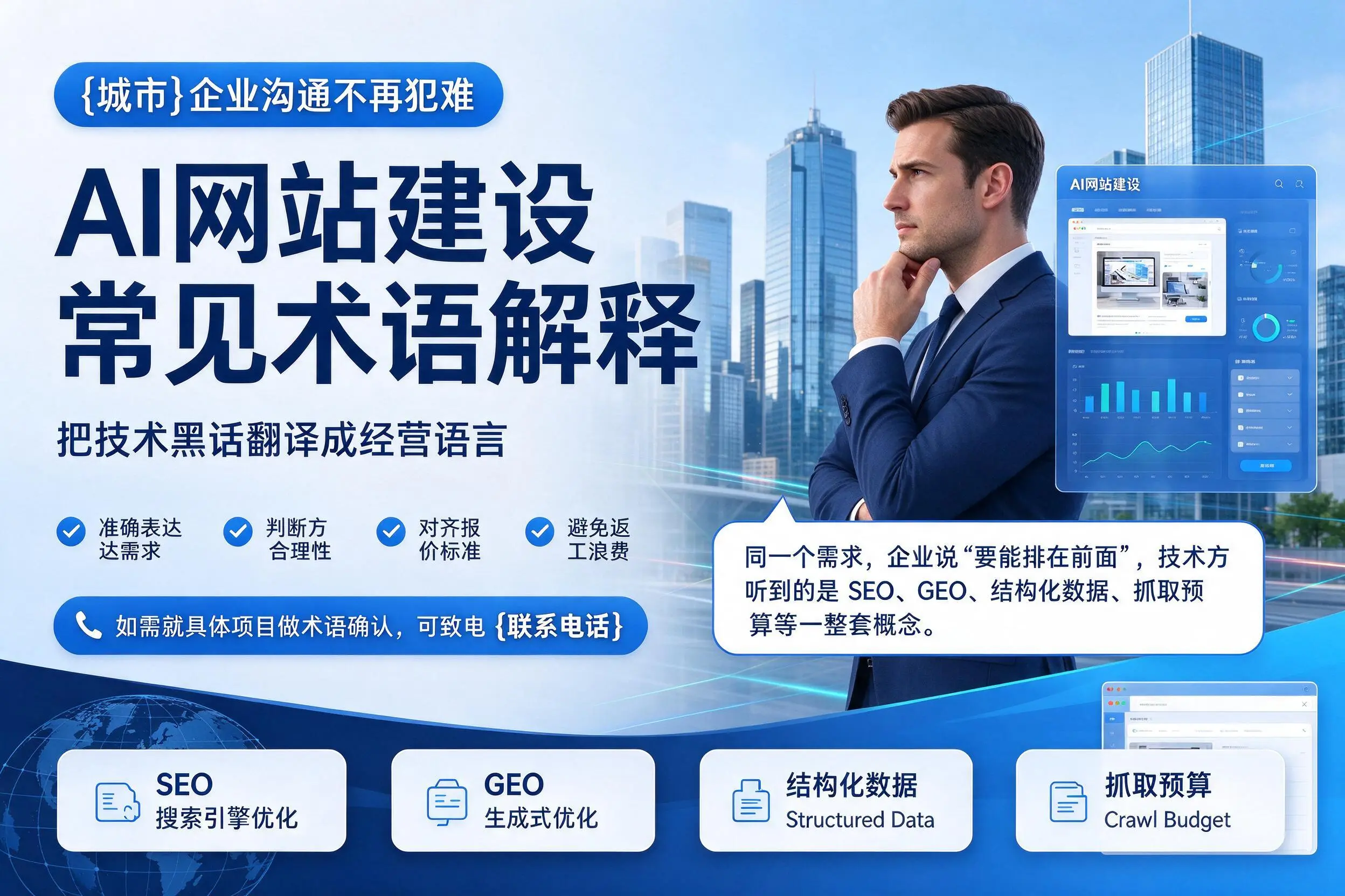 AI网站建设常见术语解释,儋州企业沟通不再犯难