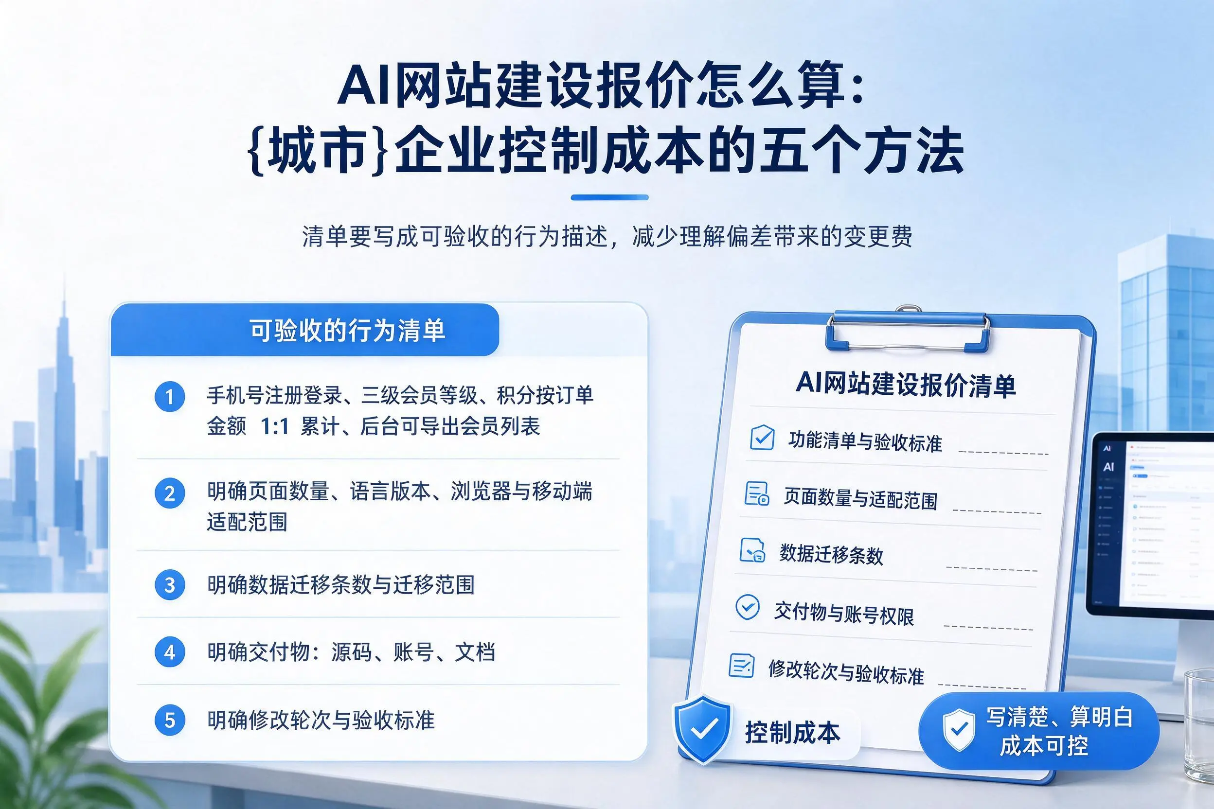 AI网站建设报价怎么算:儋州企业控制成本的五个方法